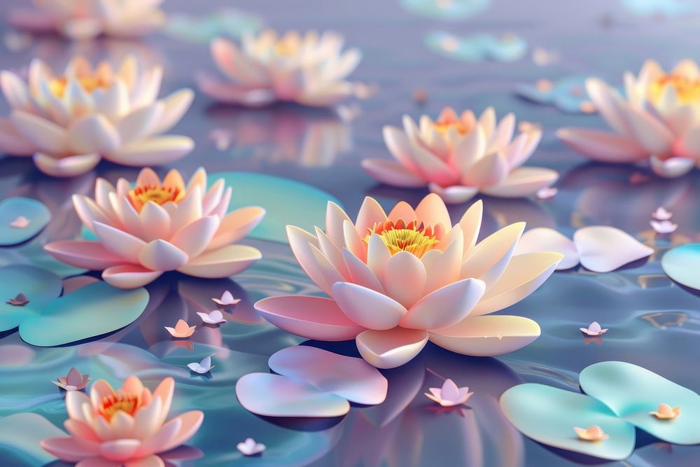 Cute water lily background flower petal plant.
