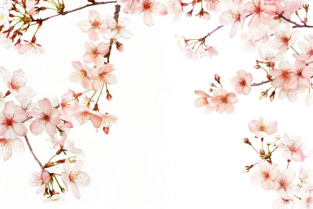 Cherry blossom frame backgrounds flower plant.
