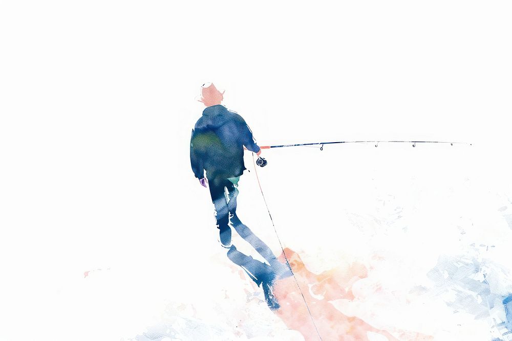 Fishing outdoors paint snowboarding.