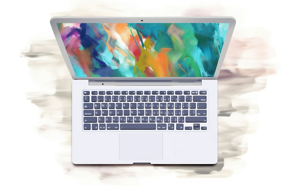 Computer laptop white background portability.