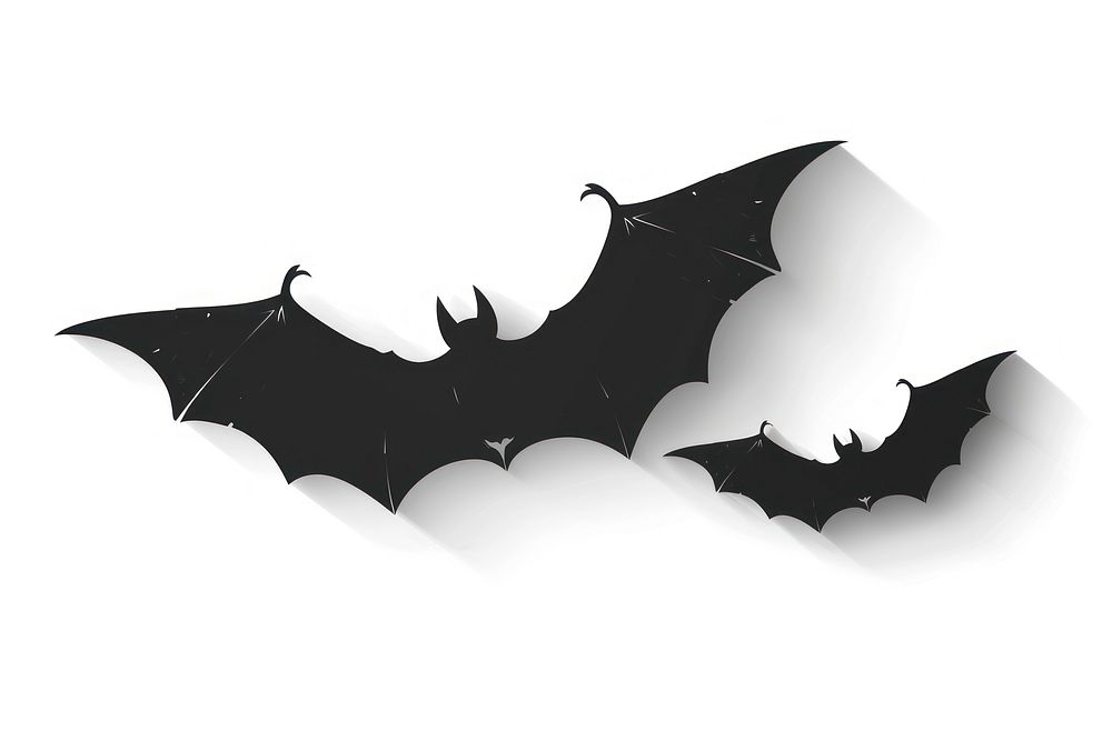 Bats black white background silhouette.