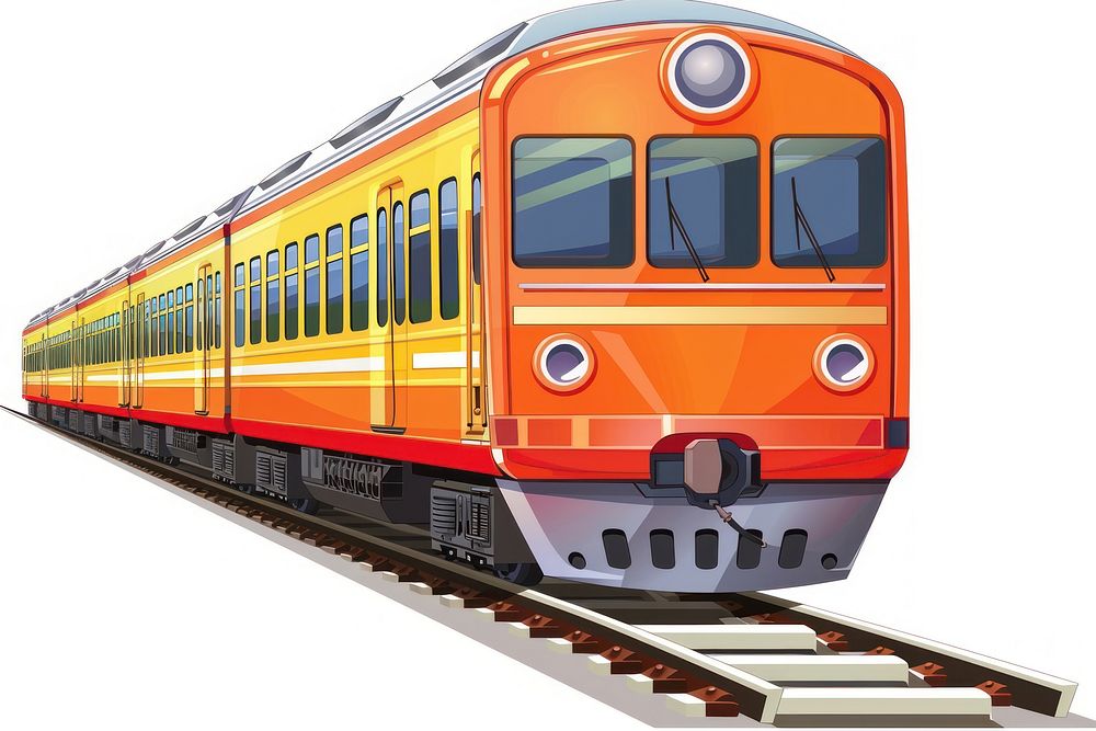 Cartoon of train rail architecture locomotive vehicle.