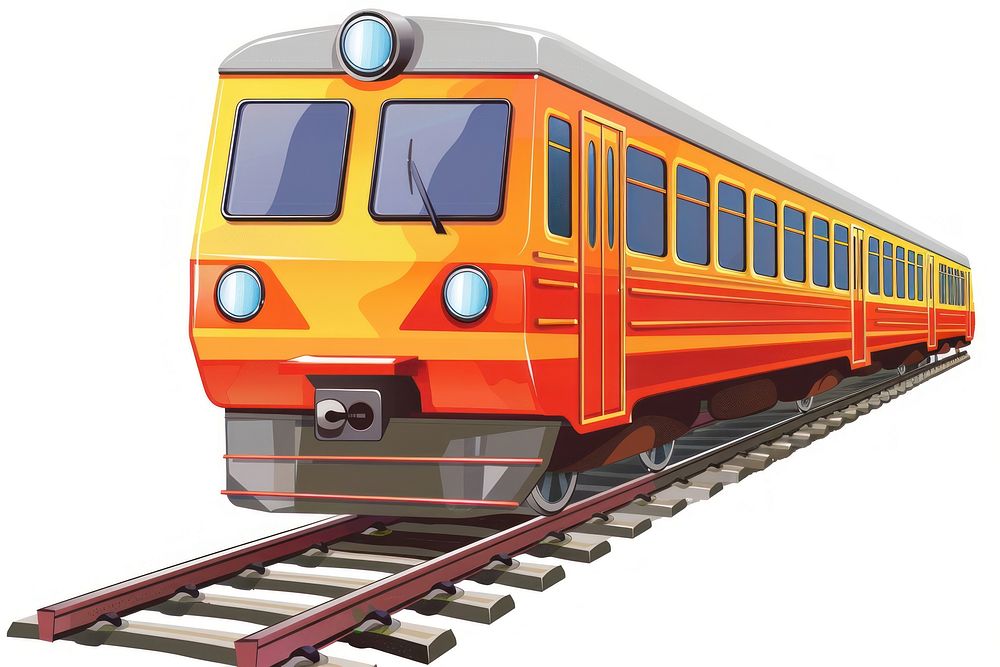 Cartoon of train rail architecture locomotive vehicle.