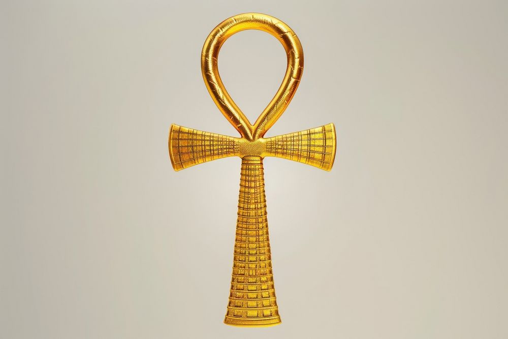 Egyptian Ankh gold cross architecture jewelry.