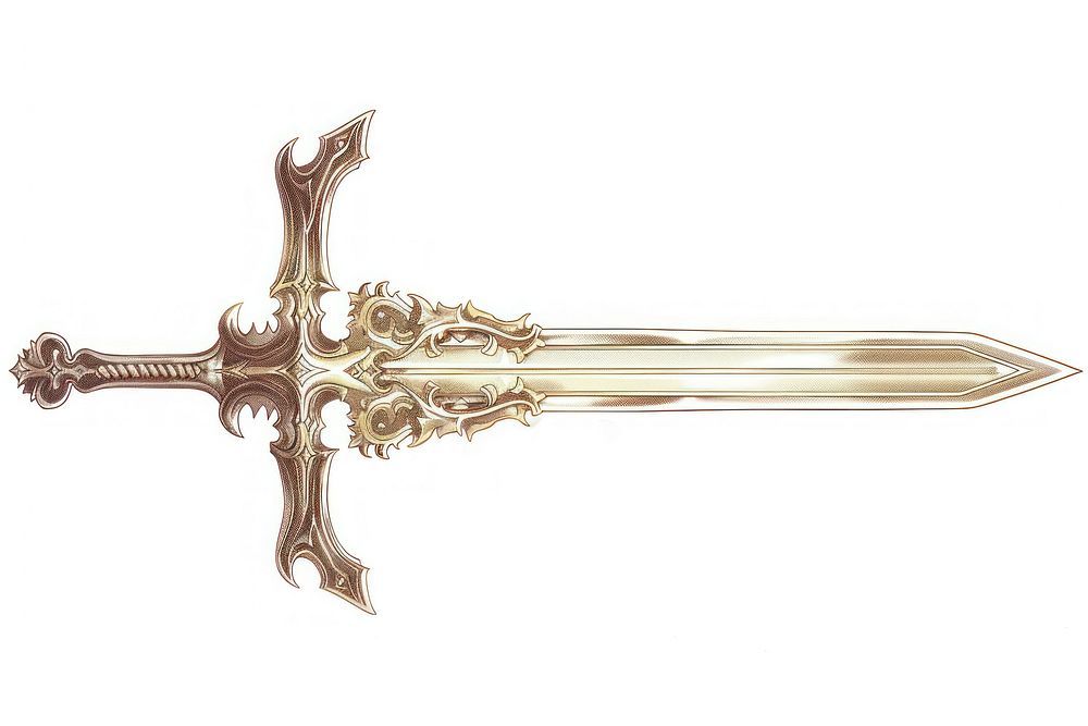 Ornate sword weaponry dagger blade.
