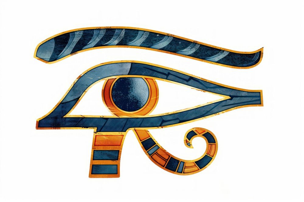 Ancient Egyptian Eye of Horus symbol white background appliance.