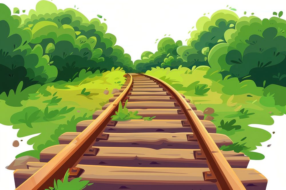 Rail outdoors railway cartoon.