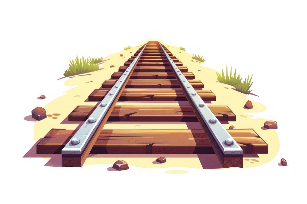 Rail cartoon transportation parallel.