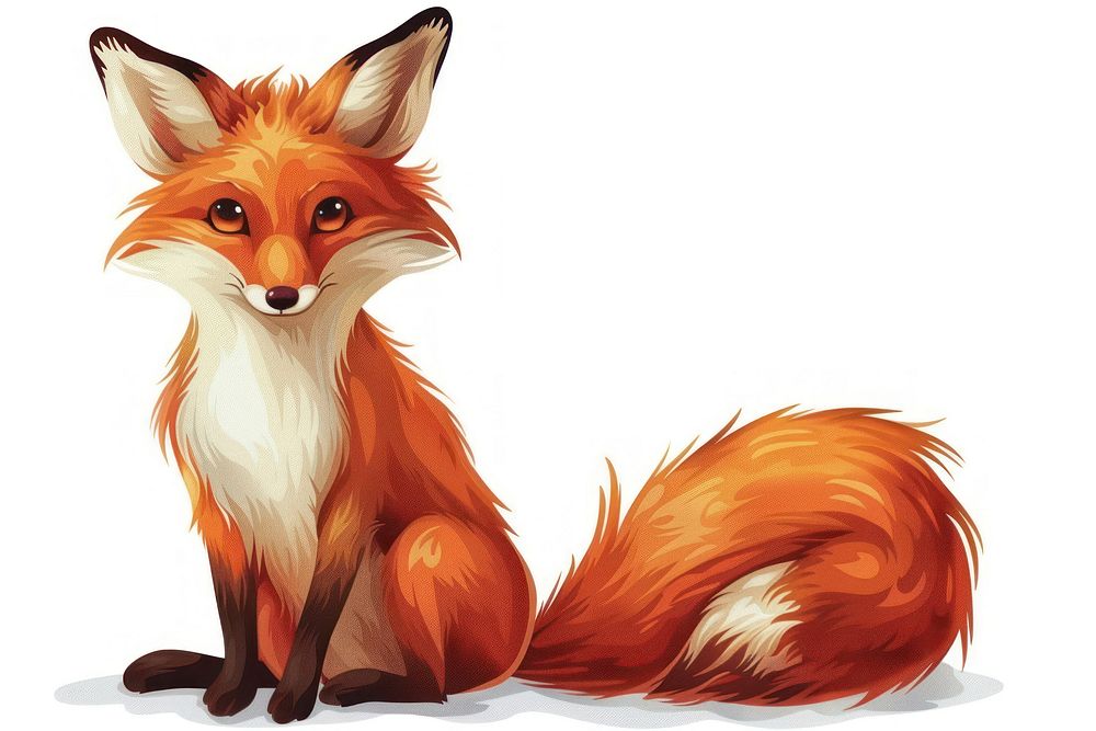 Red fox cartoon animal mammal.
