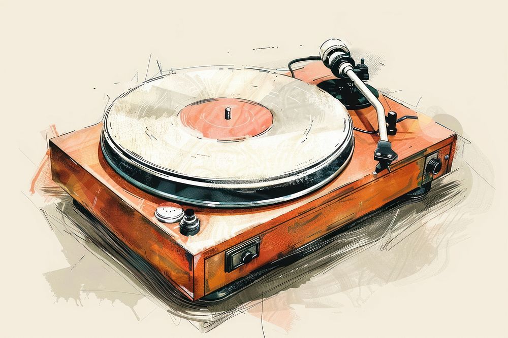 Vintage Record Player record electronics gramophone.