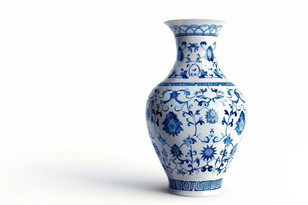 Blue and white porcelain vase pottery bottle shaker.