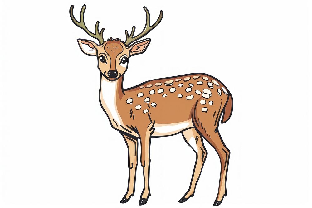 Deer doodle wildlife antelope animal.