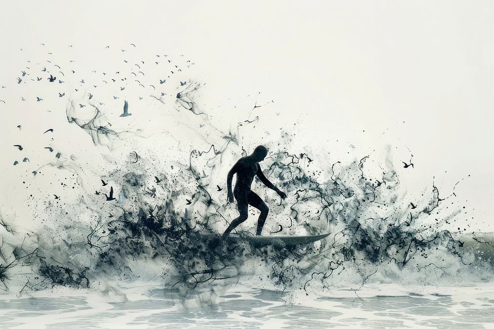 Man recreation outdoors surfing.