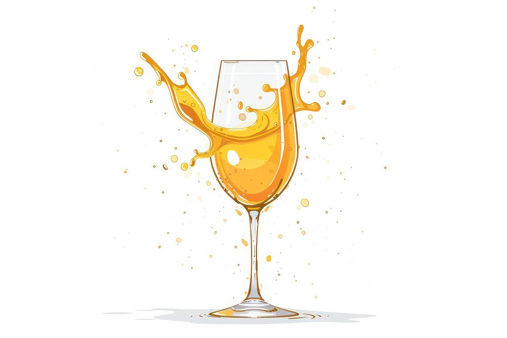 Golden Glass Collision Celebrating glass drink white background.