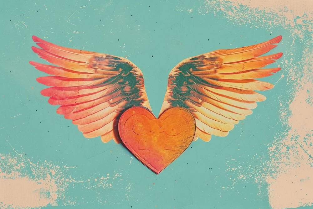 Retro collage heart wing creativity | Premium Photo Illustration - rawpixel