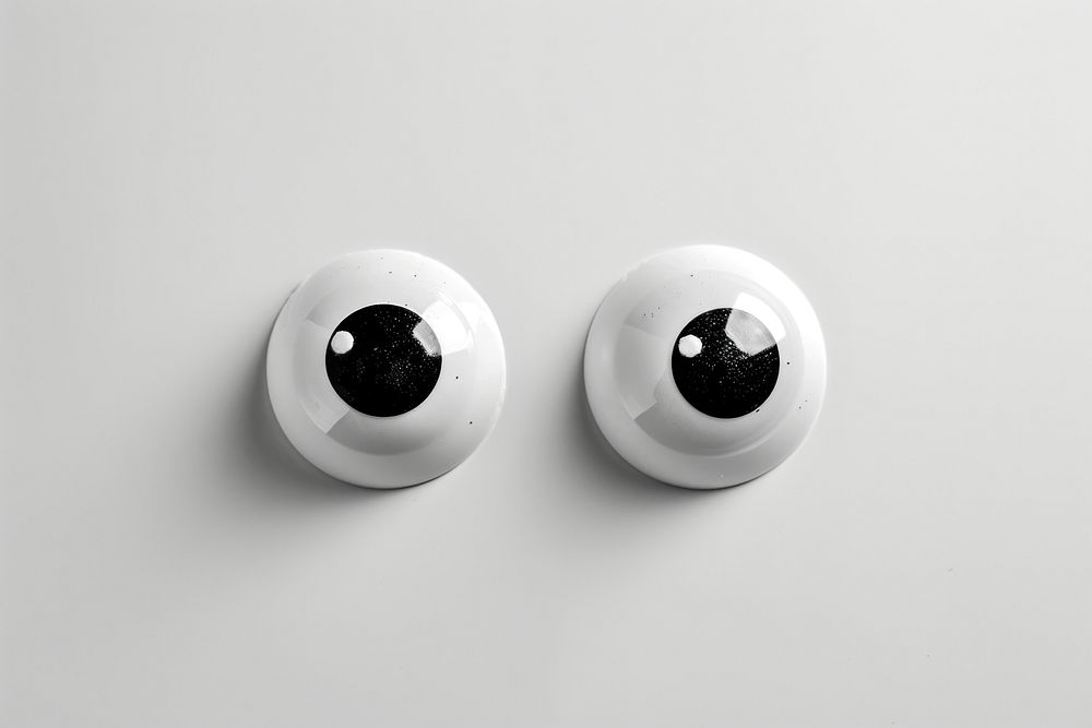 Googly eyes black white anthropomorphic.