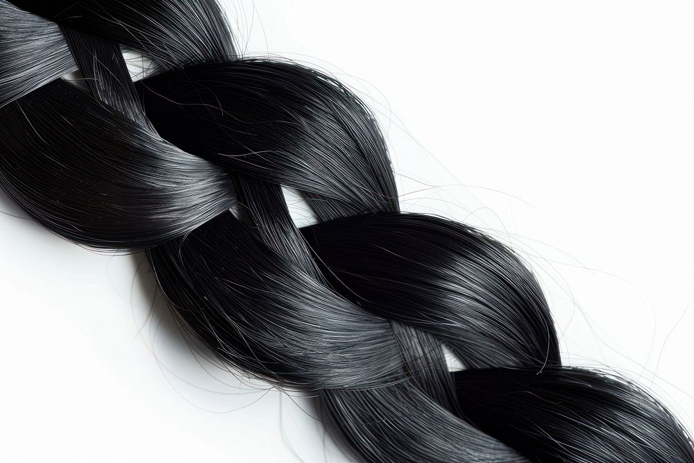 Braided hair black white background hairstyle.