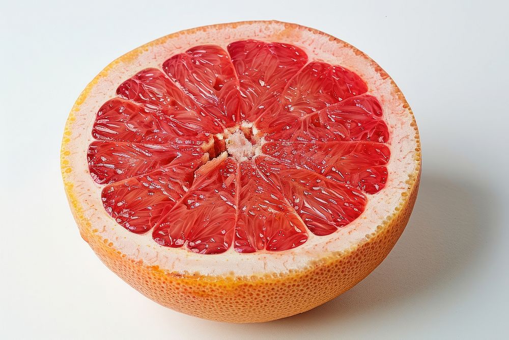 Sliced grapefruit plant food white background.