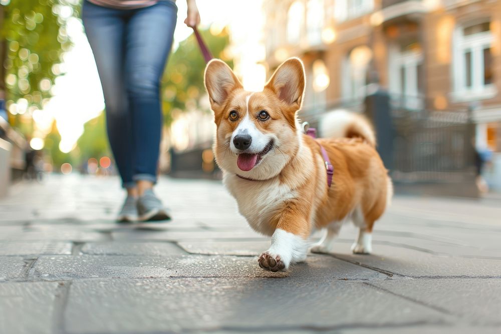 Welsh corgi pembroke walking dog mammal.