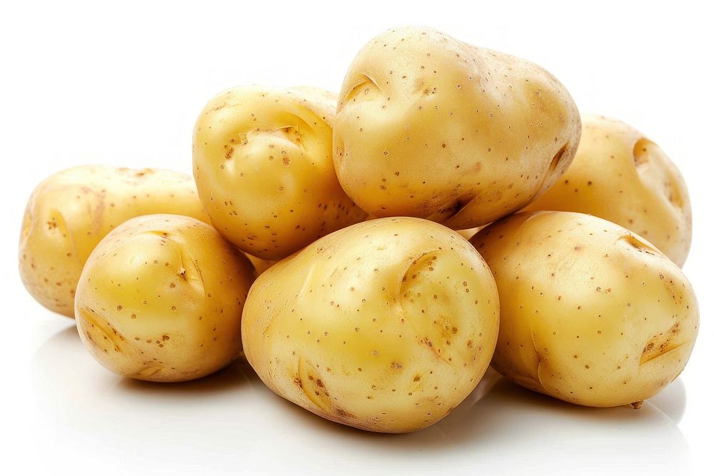 Group of fresh potatoes vegetable produce plant.