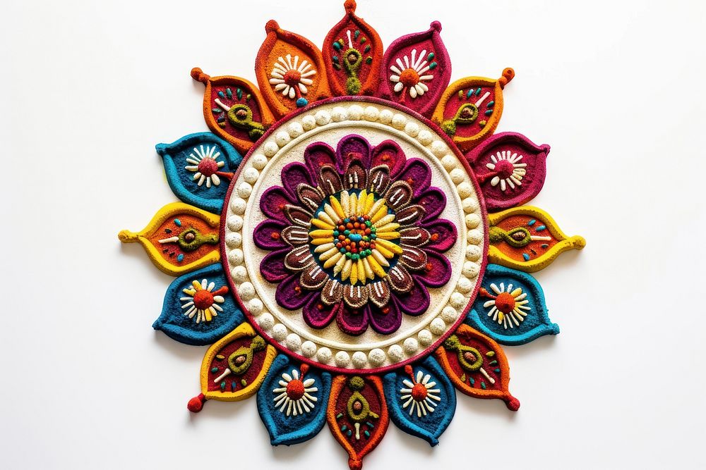 Indian easy rangoli design jewelry pattern art.