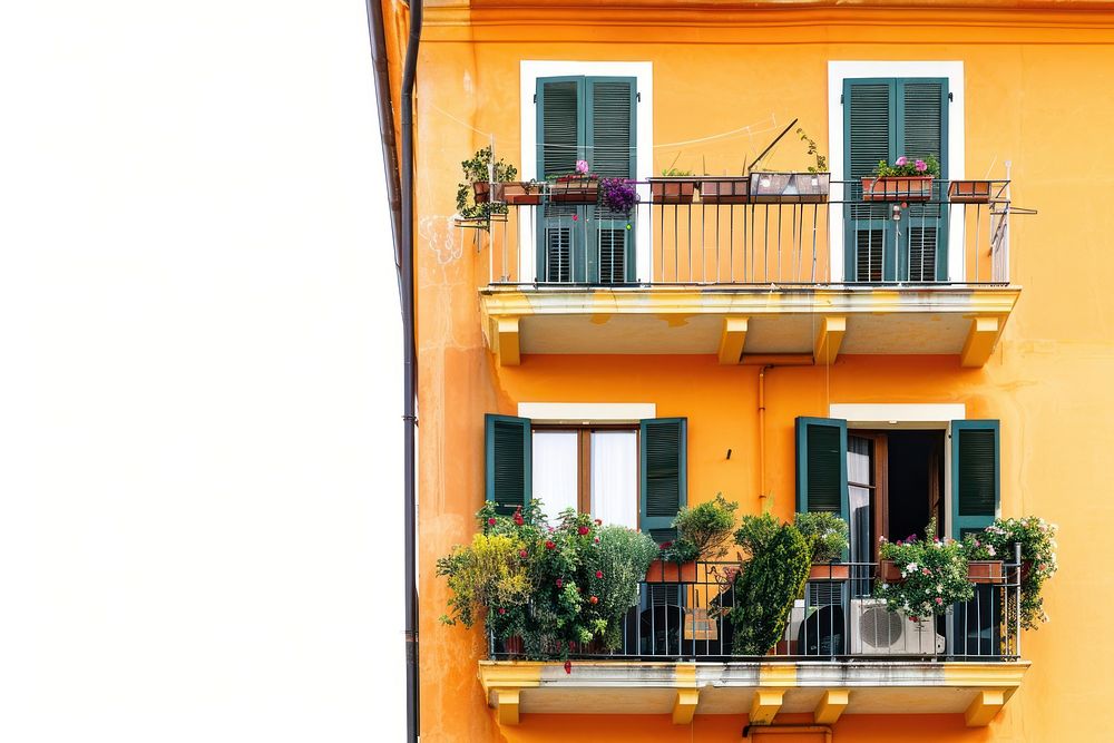 Italian architecture building balcony.