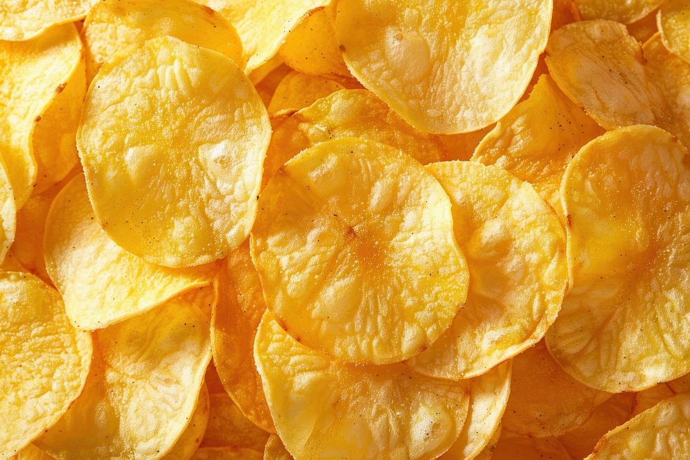 Potato chips backgrounds plant food.