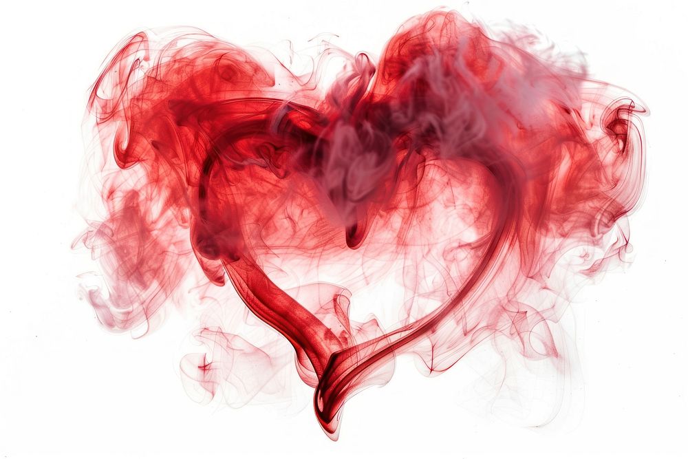 Smoke backgrounds heart red.