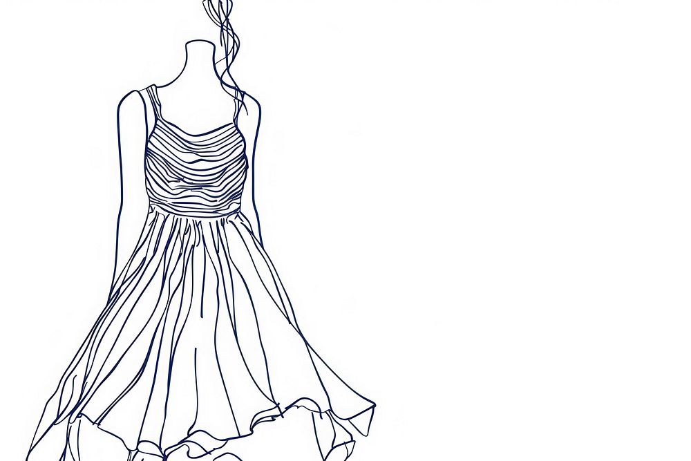 Dress doodle illustrated clothing drawing.