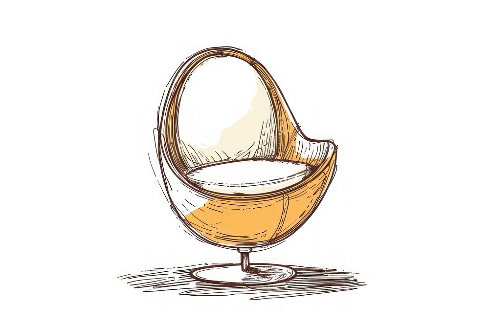 Egg chair doodle furniture beverage alcohol.