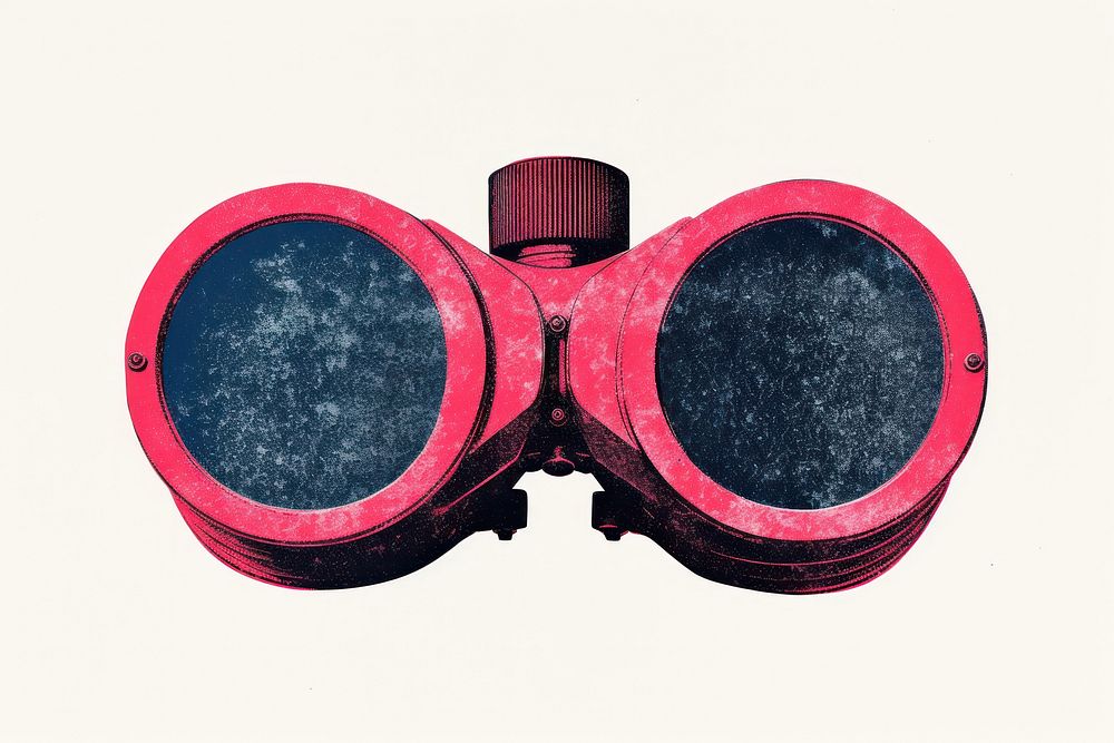 Binoculars red glasses circle.
