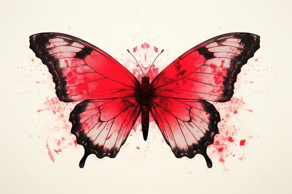 Butterfly insect animal red.