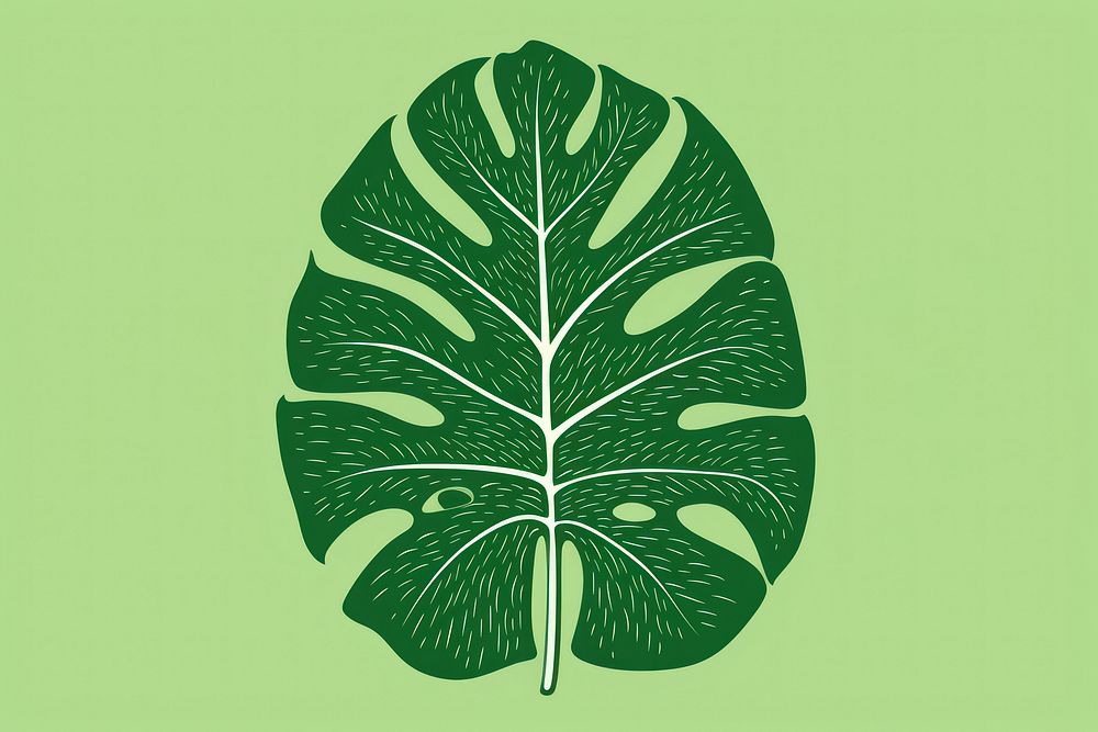 Monstera plant green leaf.