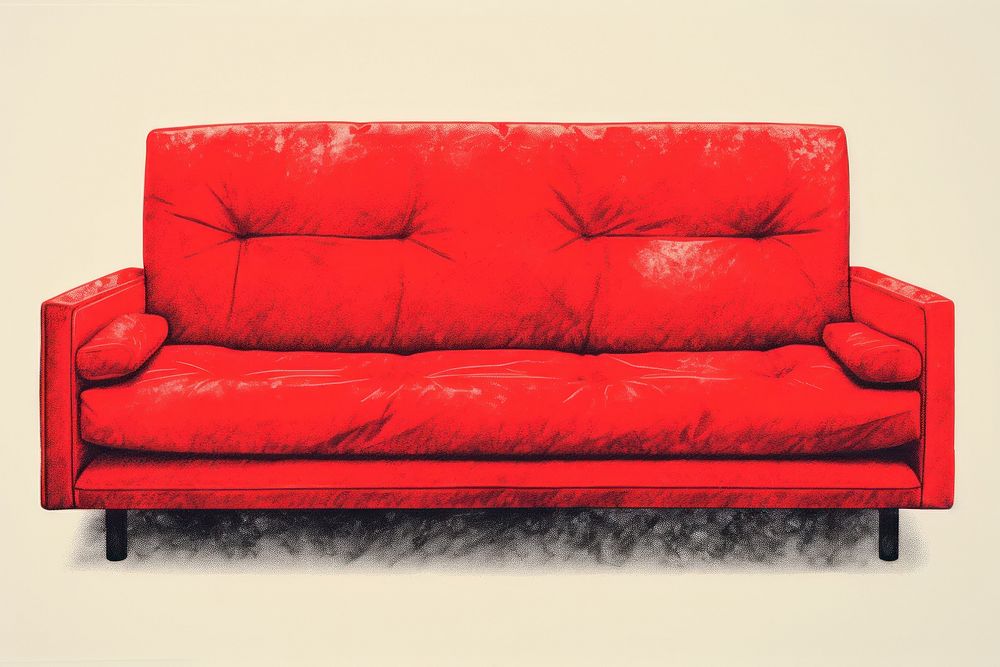 Sofa furniture red comfortable.