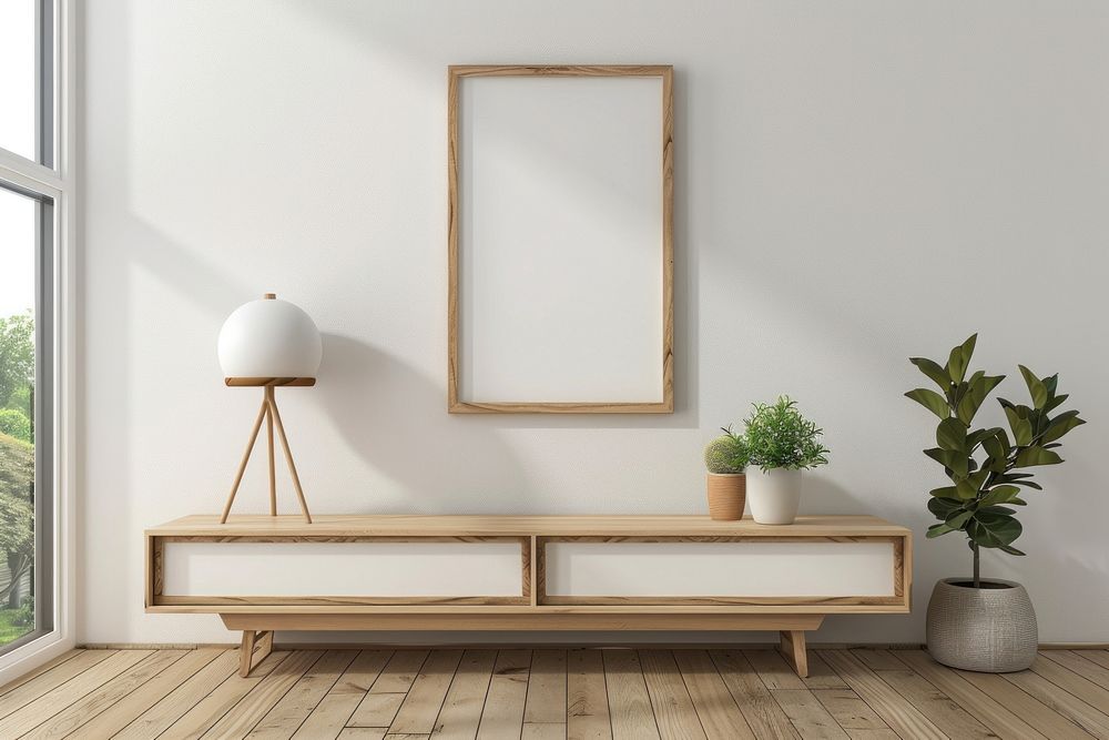 Picture frame mockups wood furniture hardwood.