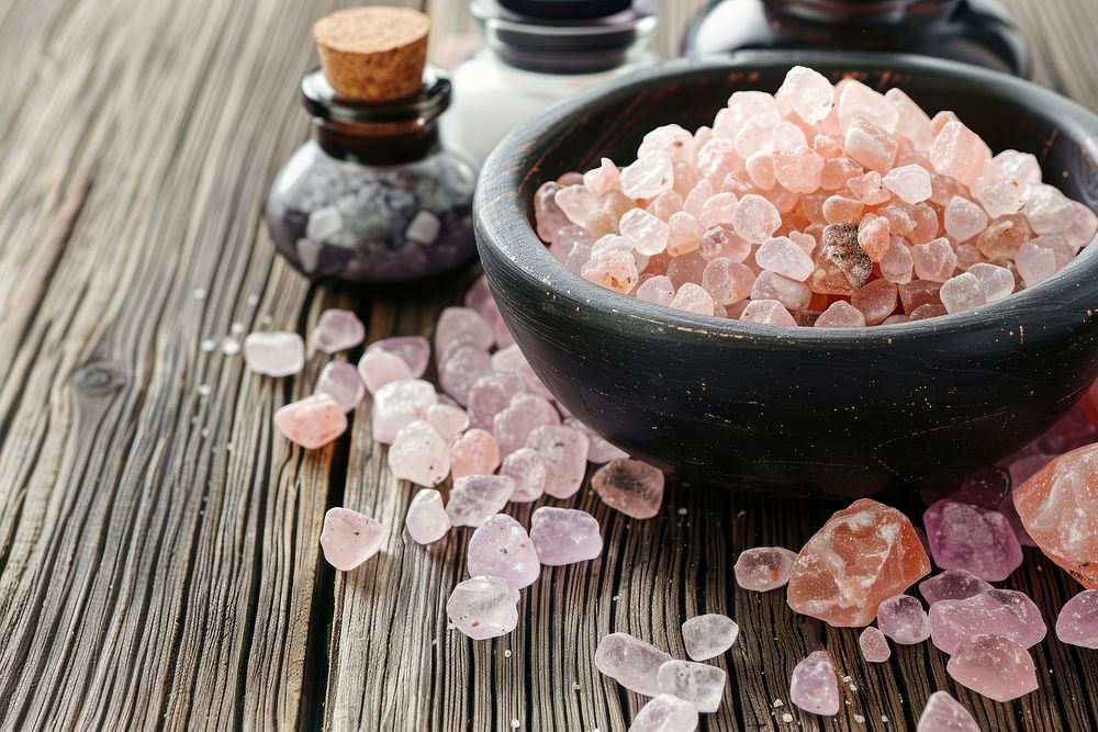 Collection of items that suggest a theme centered around relaxation and self-care crystal bowl accessories.