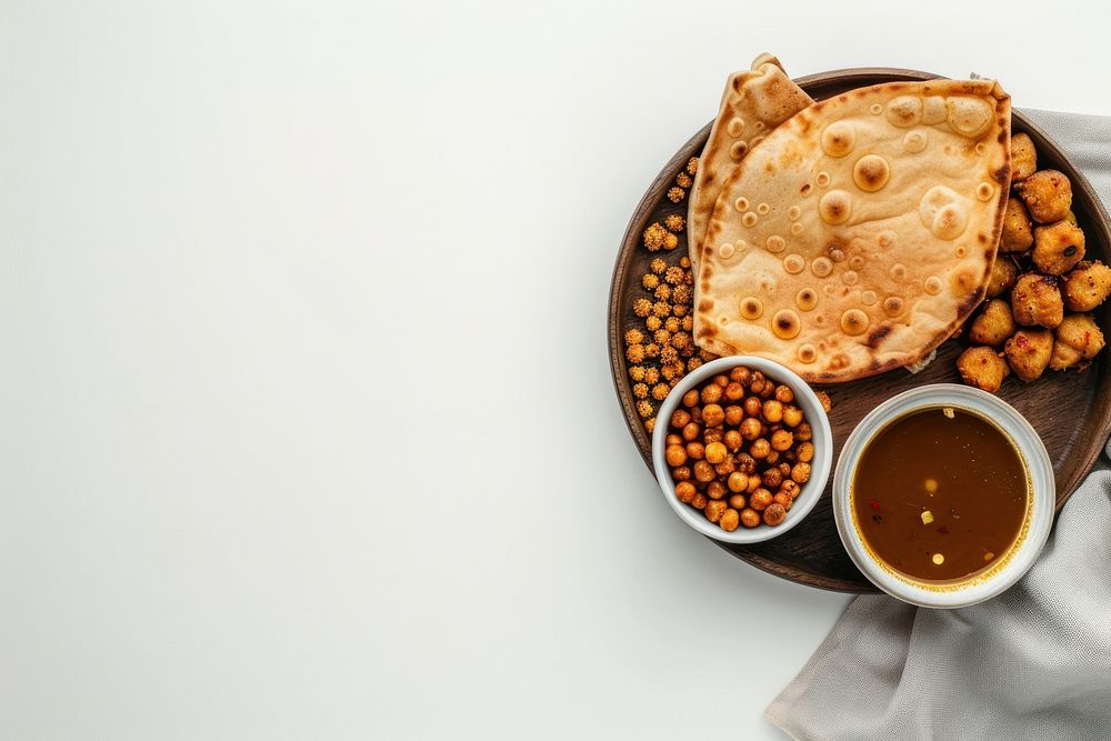 Indian breakfast plate food ingredient.