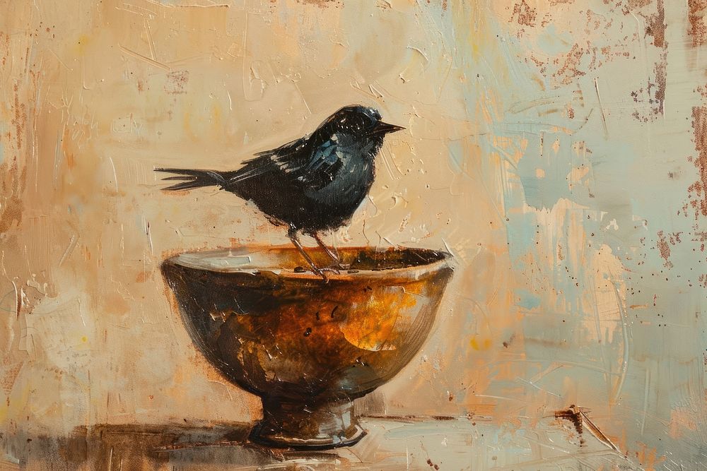Bird painting bird blackbird.