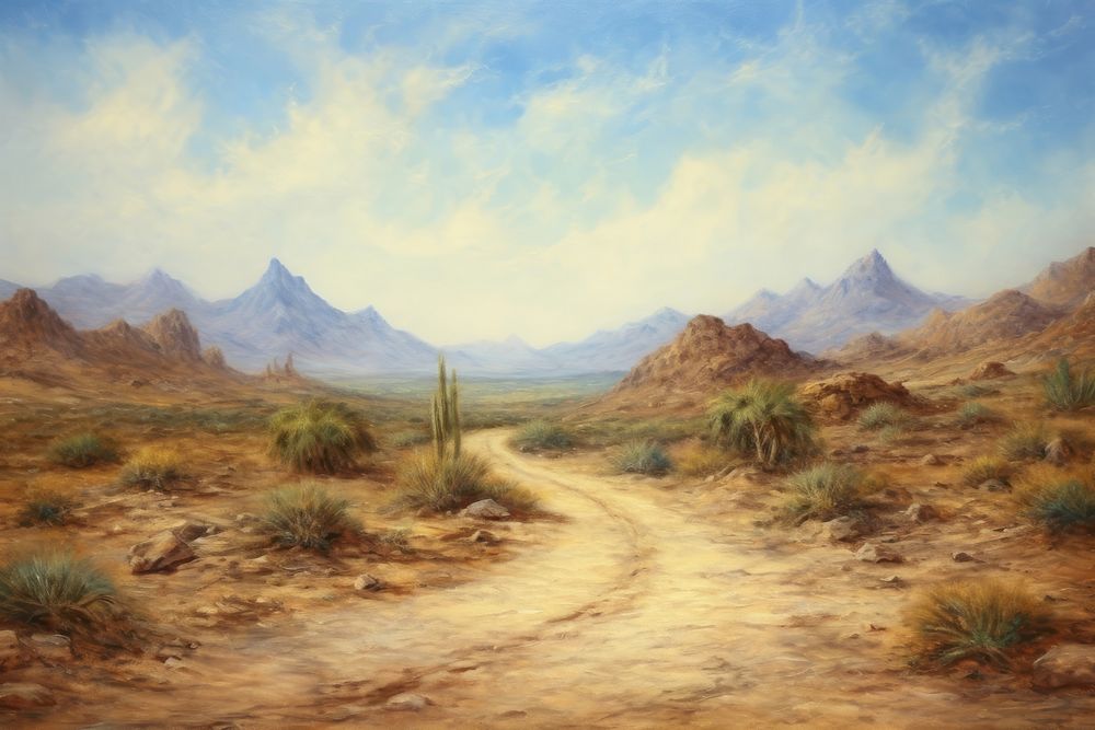 Desert painting desert wilderness.