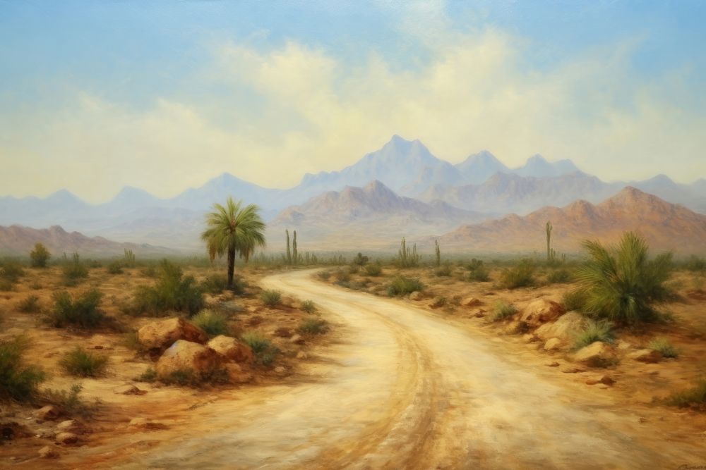 Desert painting desert wilderness.