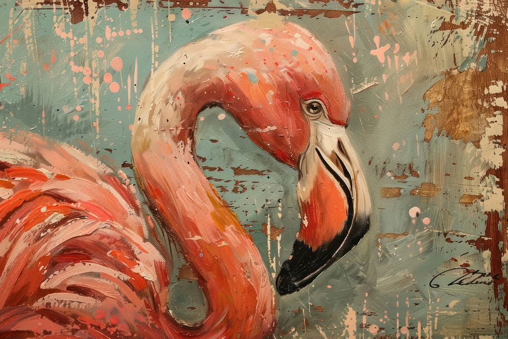 Flamingo flamingo painting animal.