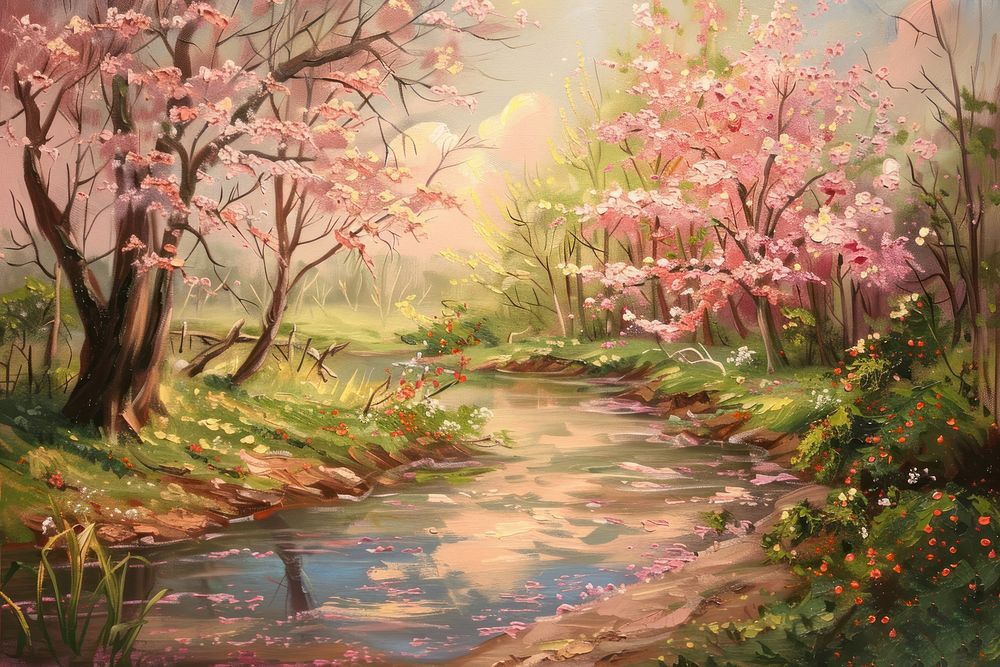 Spring painting vegetation outdoors.