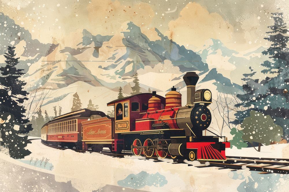 Train snow transportation locomotive.