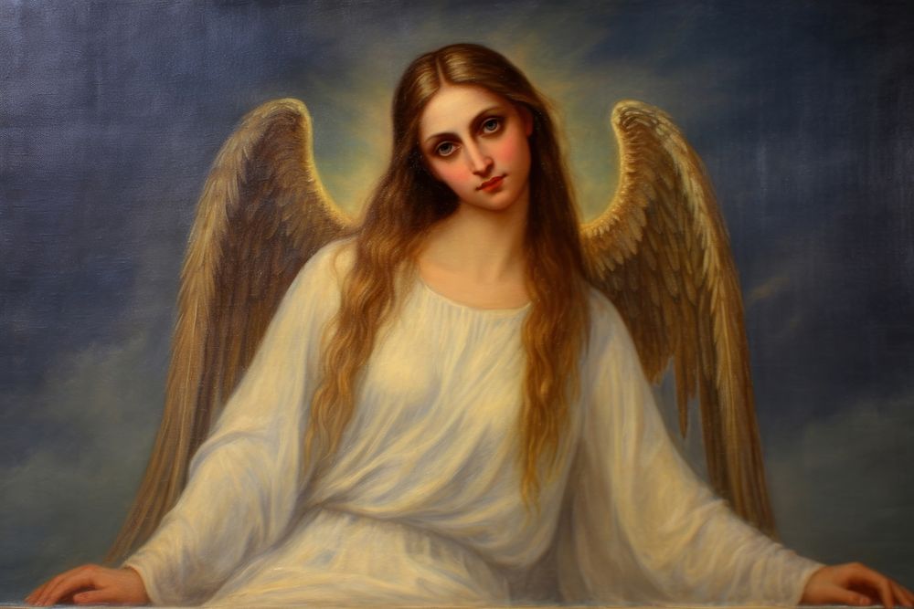 Painting angel woman art.