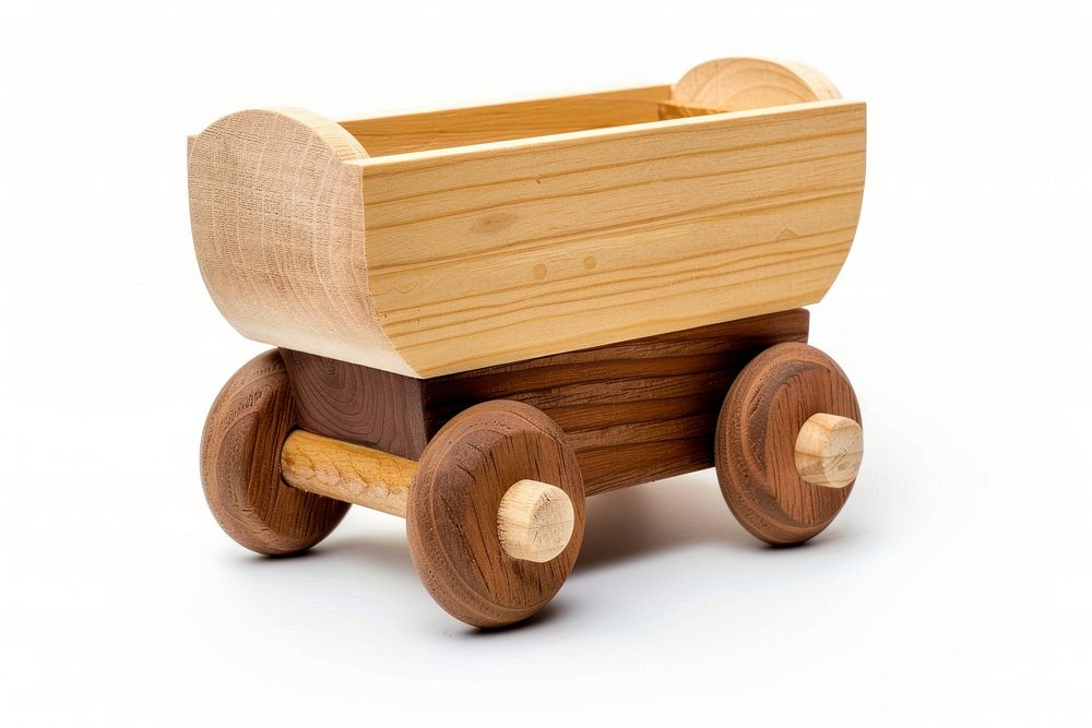 Wagon wood toy transportation.