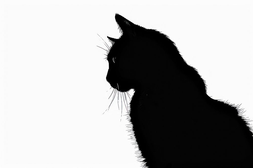 Silhouette cat animal mammal.