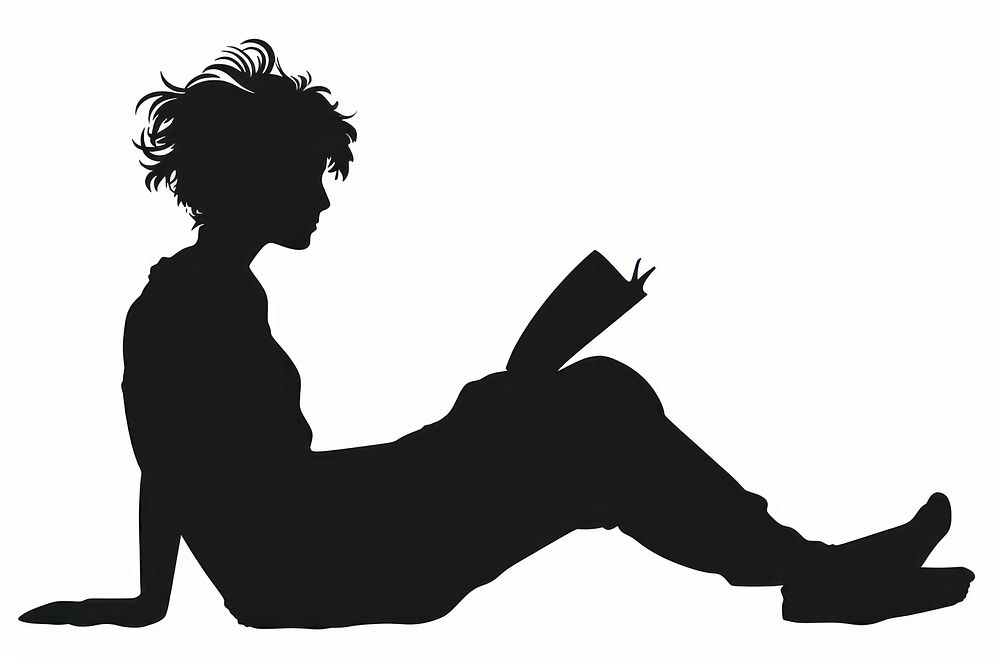 Silhouette reading person human.