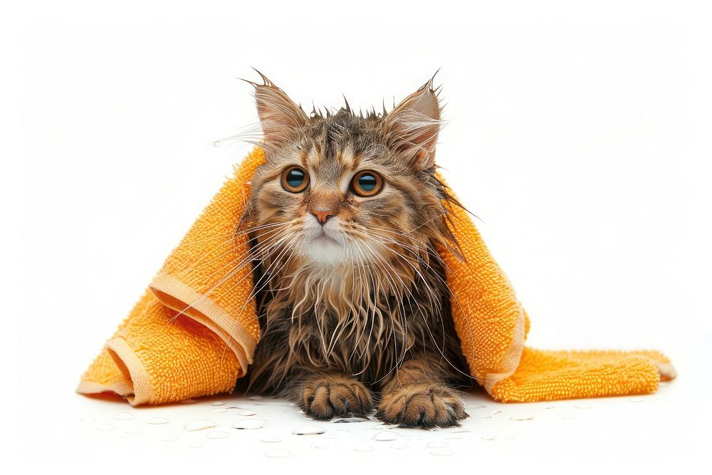 Towel mammal animal kitten.
