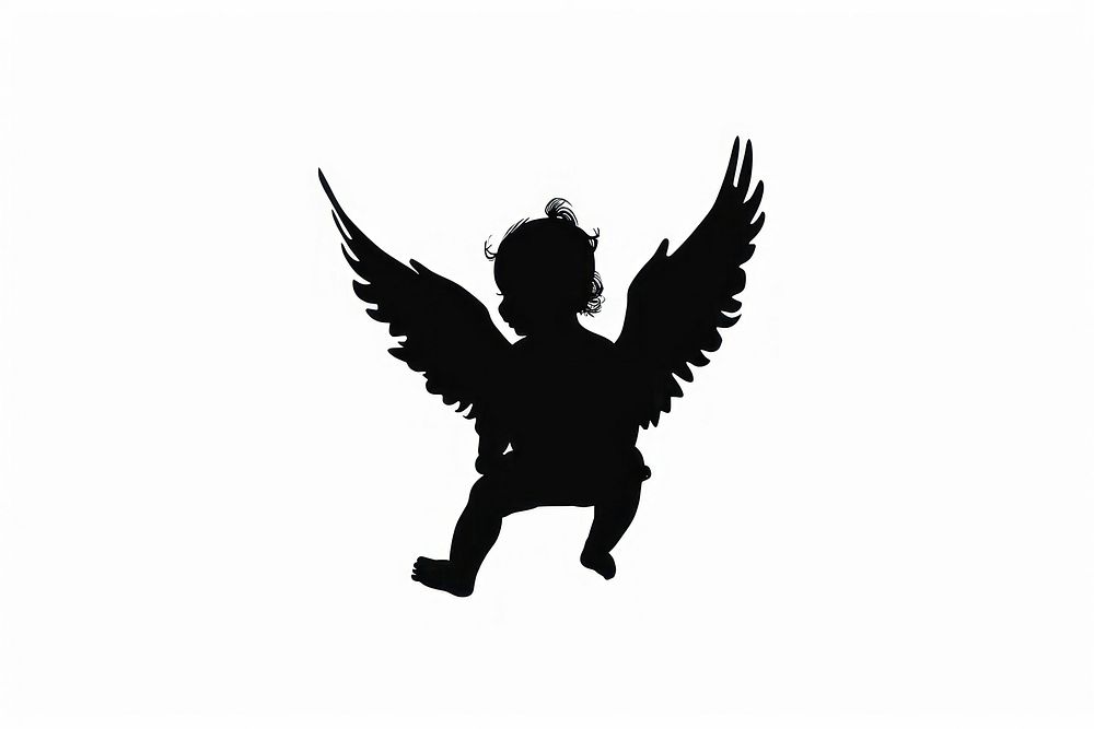 Baby angel silhouette clip art person human cupid.