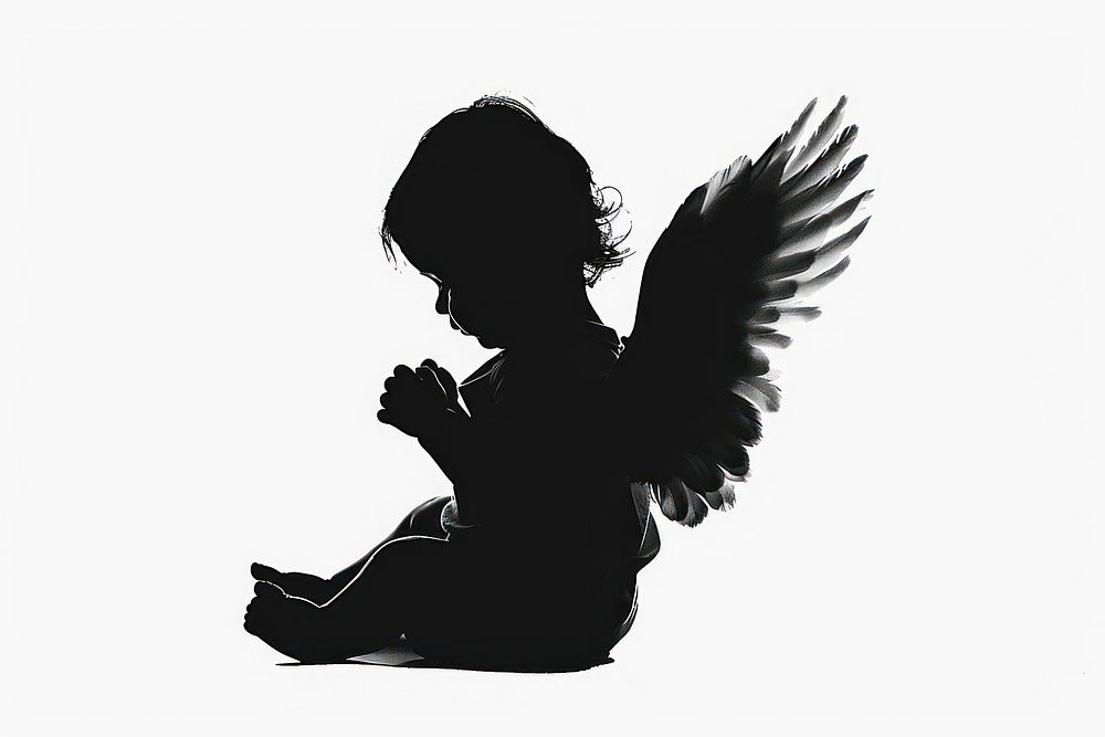 Baby angel silhouette clip art backlighting person human.